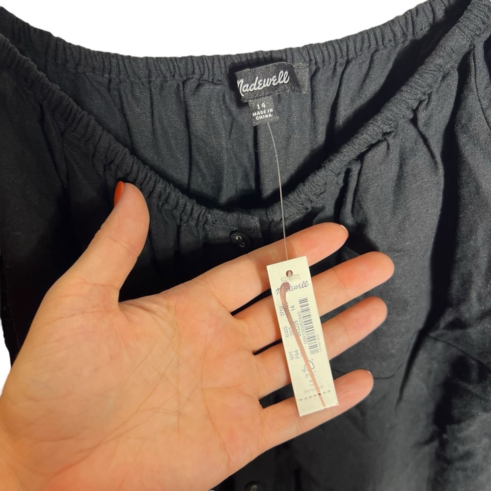 Madewell Margie Mini Dress in True Black, NWT, Size 14 - Picture 8 of 12